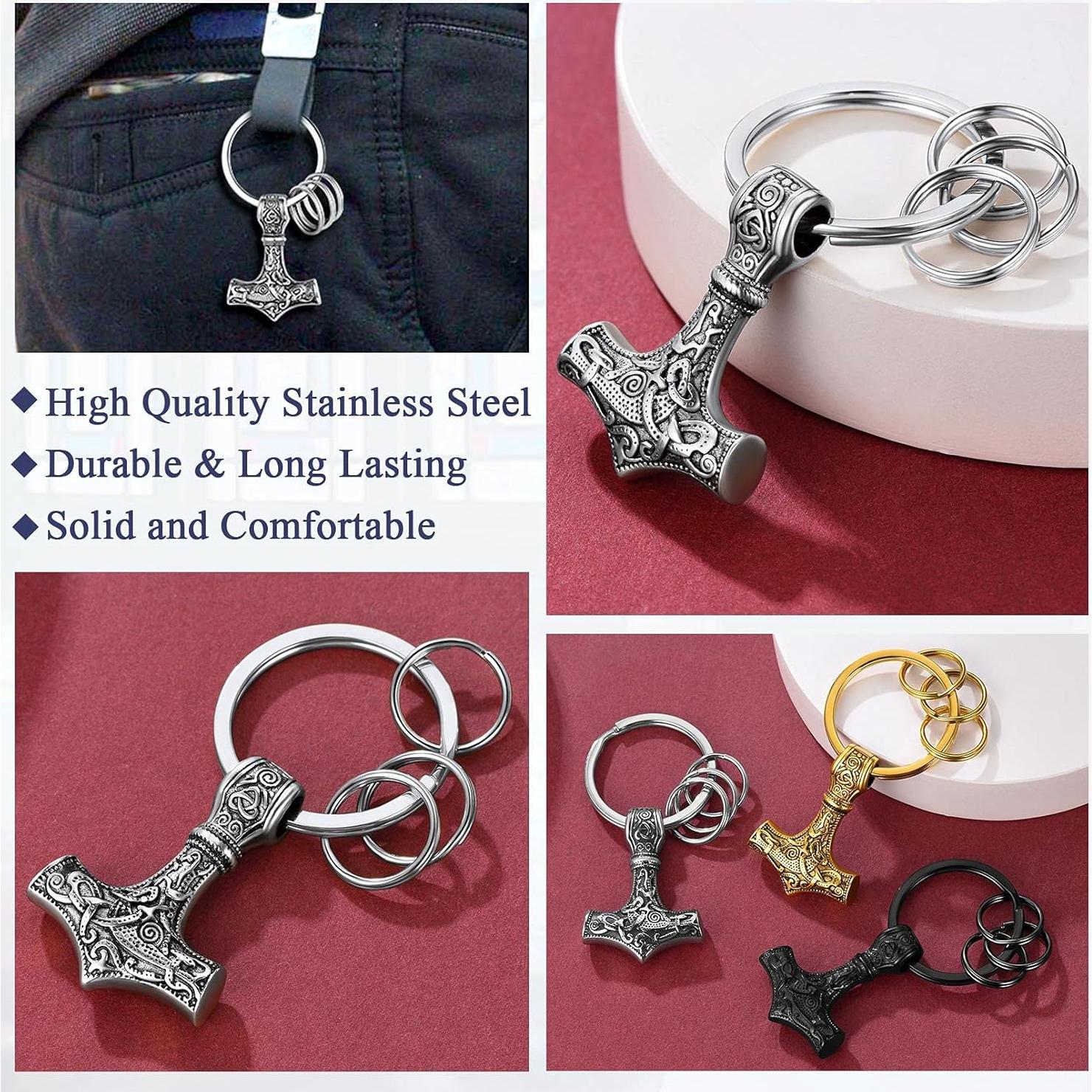 Llavero Martillo de Thor FaithHeart Acero Inoxidable 39.4x29mm