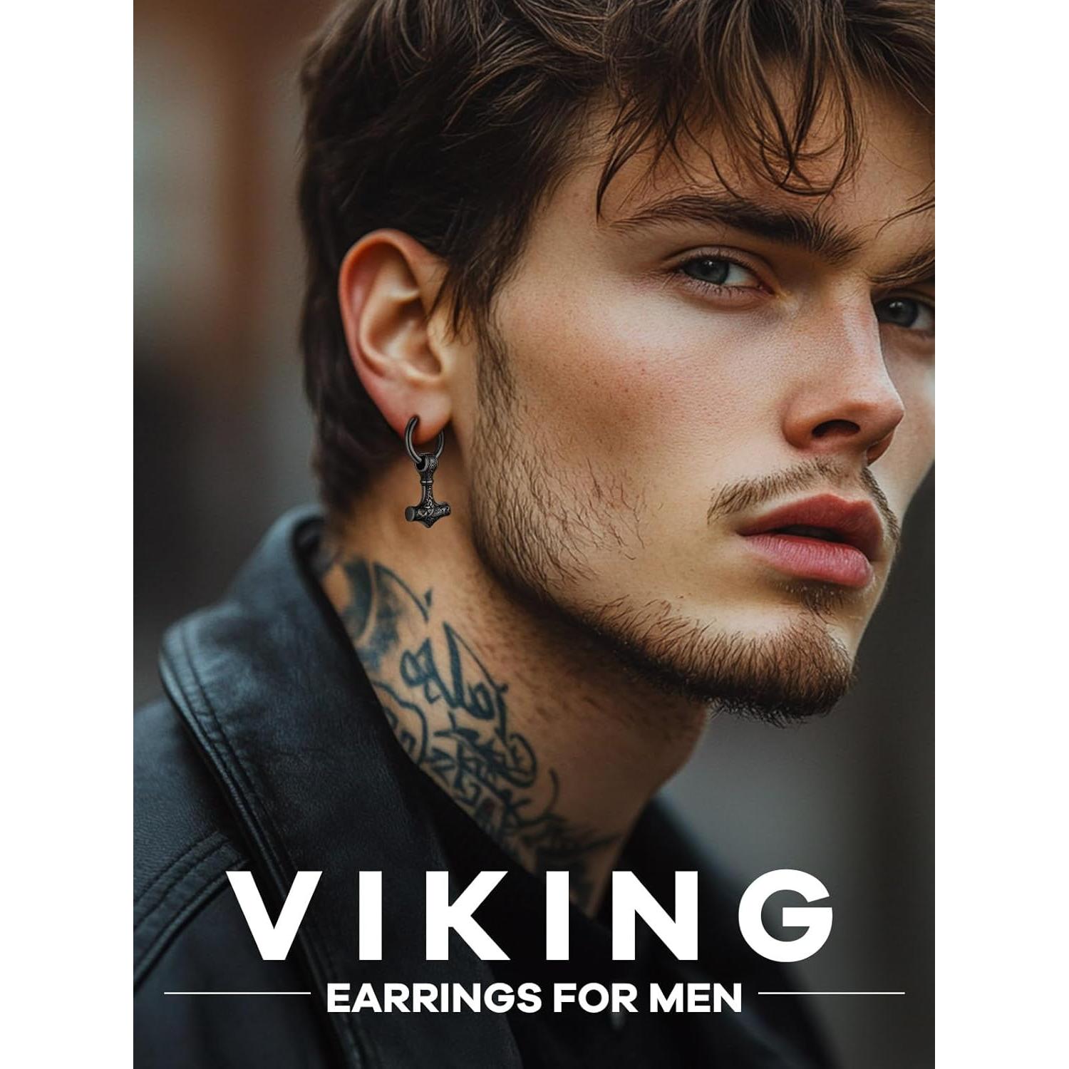 Pendientes Vikingos Masculinos Supcare Acero Inoxidable