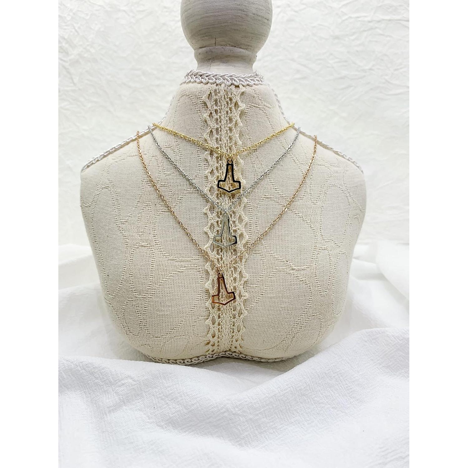 Collar Colgante Martillo de Thor Minimalista Oro 14K Hipoalergénico