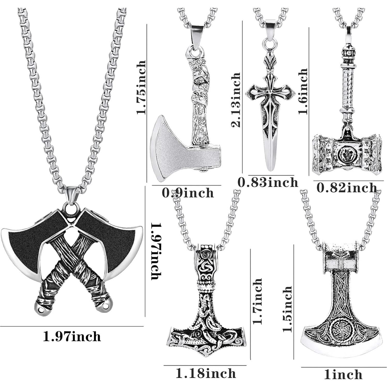 Collares Vikingos de Acero Inoxidable NEWITIN - 6 Piezas Unisex