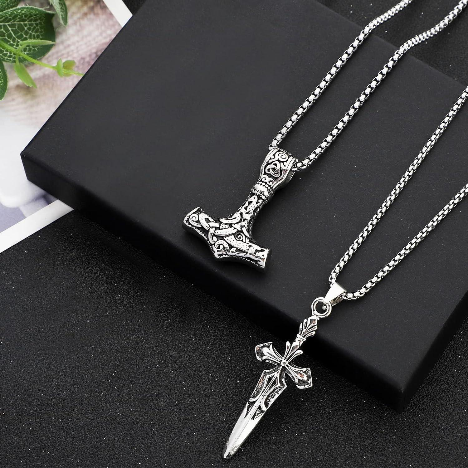 Collares Vikingos de Acero Inoxidable NEWITIN - 6 Piezas Unisex