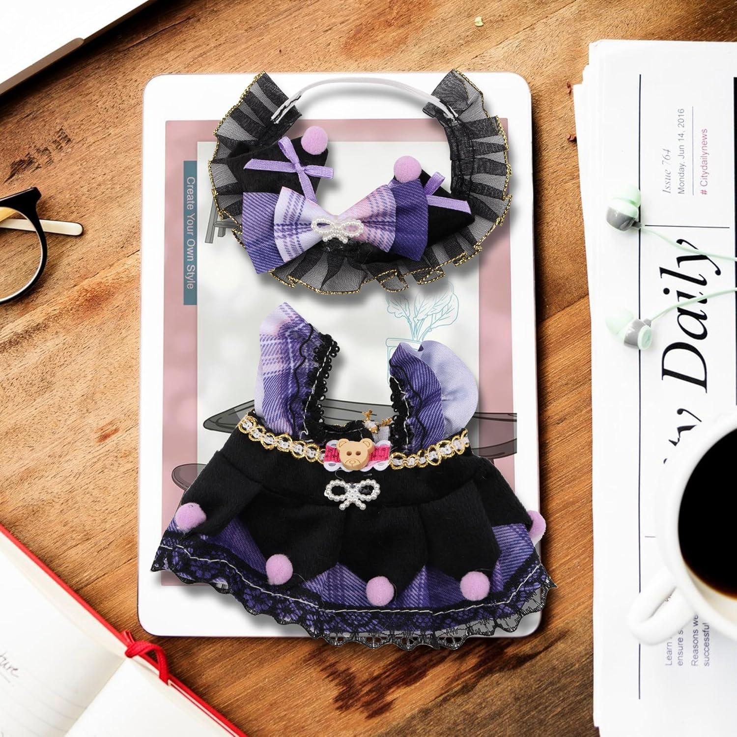 Conjunto de Ropa de Muñeca 17cm Genérico Púrpura Accesorios