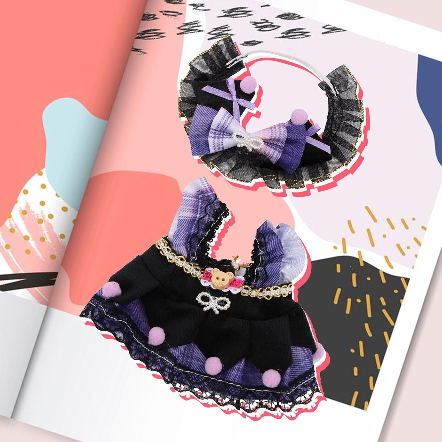 Conjunto de Ropa de Muñeca 17cm Genérico Púrpura Accesorios