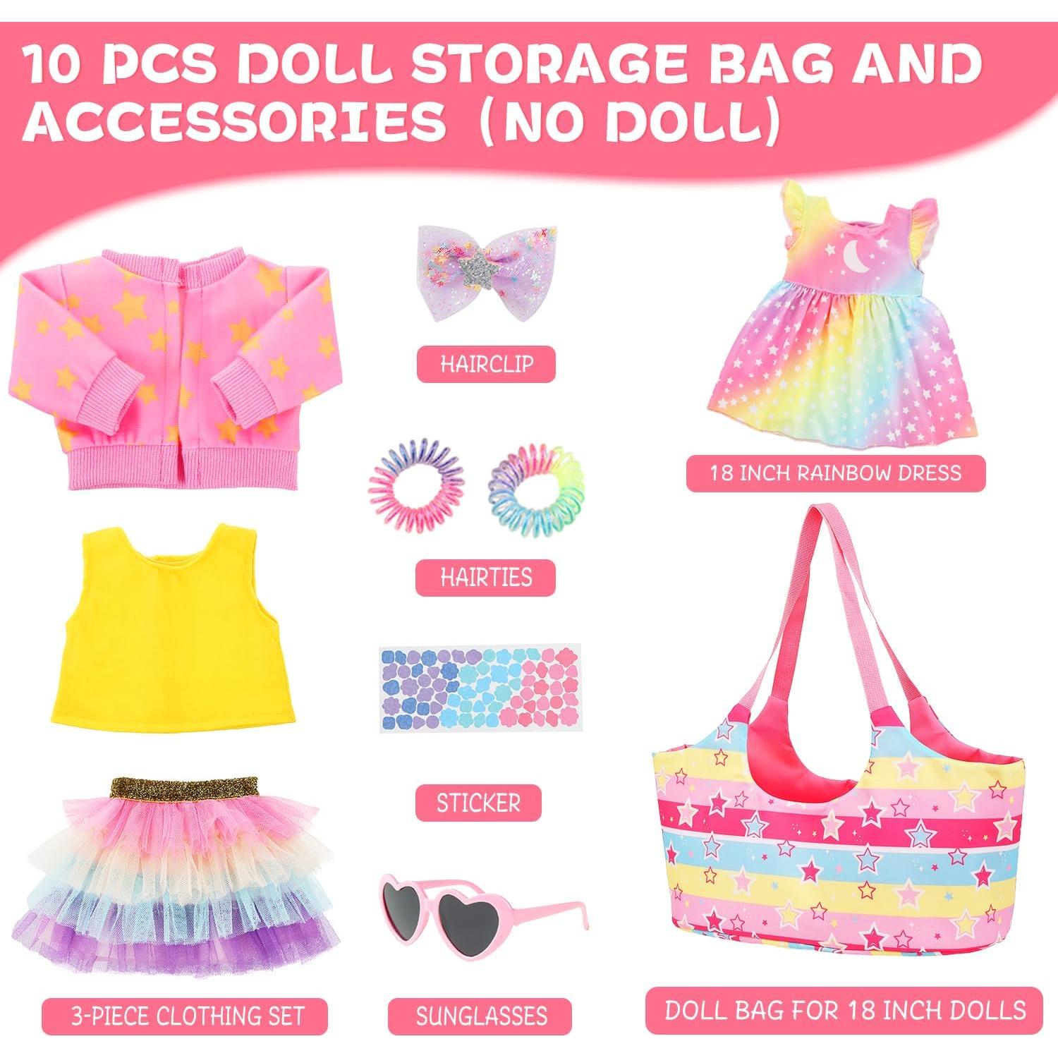 Conjunto de Accesorios para Muñecas Ecore Fun 18" - 10 Piezas