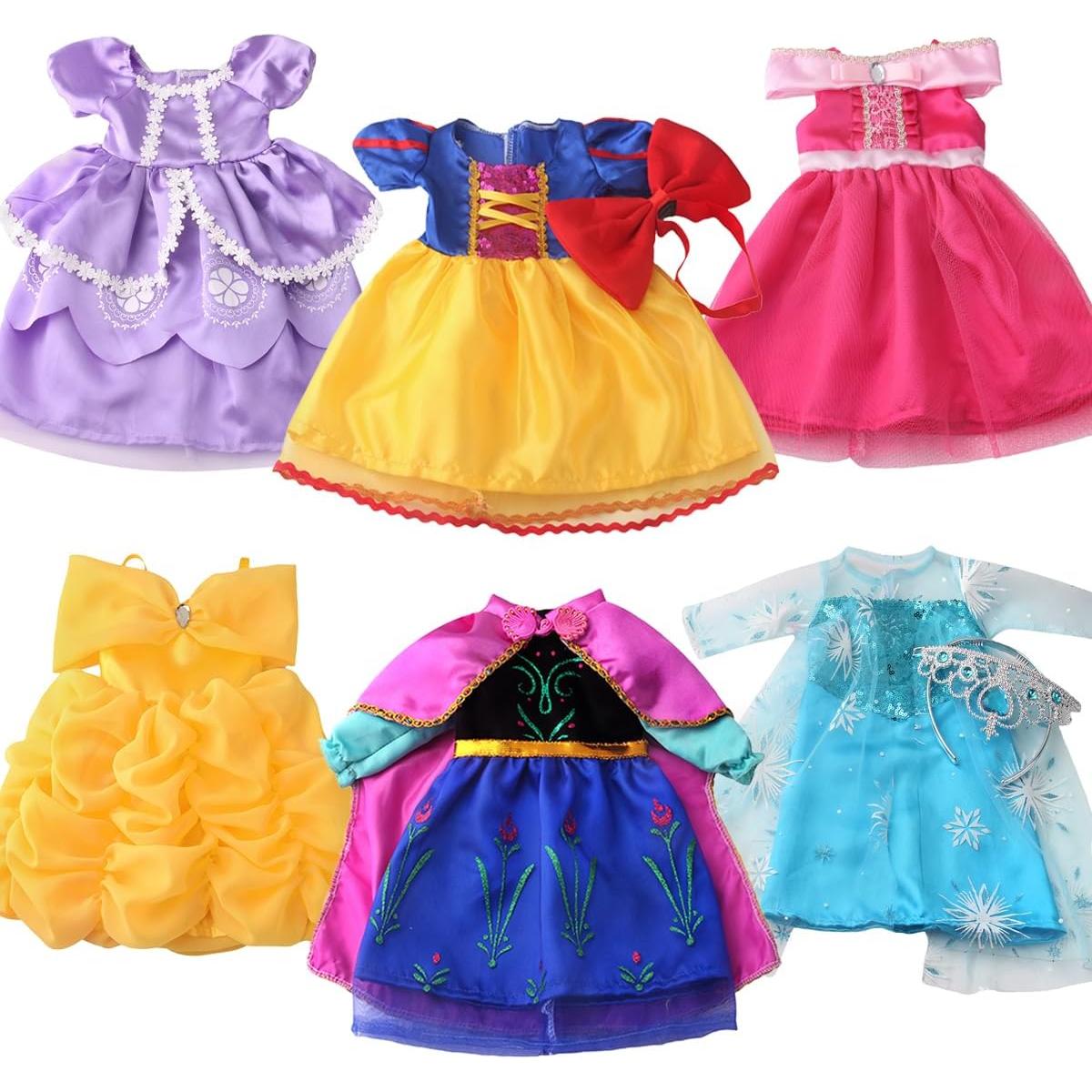 6 Conjuntos de Vestidos de Princesa 18" 18INDC con Accesorios