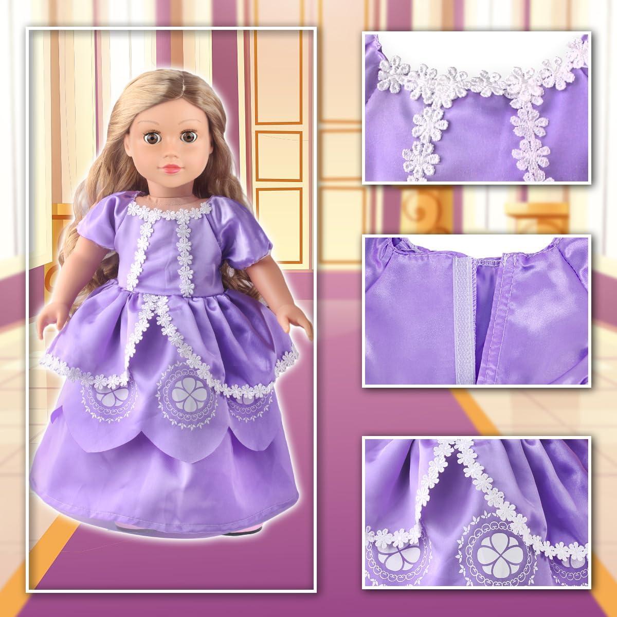 6 Conjuntos de Vestidos de Princesa 18" 18INDC con Accesorios