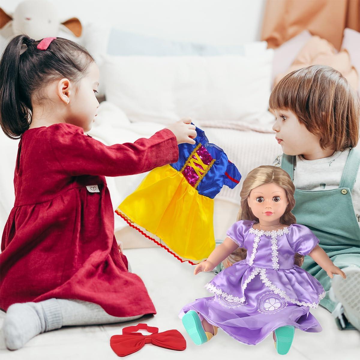 6 Conjuntos de Vestidos de Princesa 18" 18INDC con Accesorios