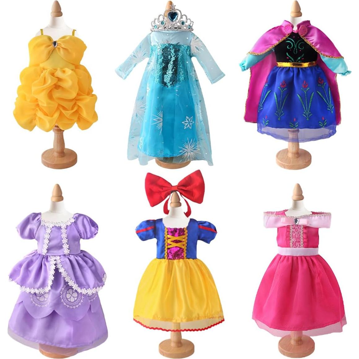 6 Conjuntos de Vestidos de Princesa 18" 18INDC con Accesorios