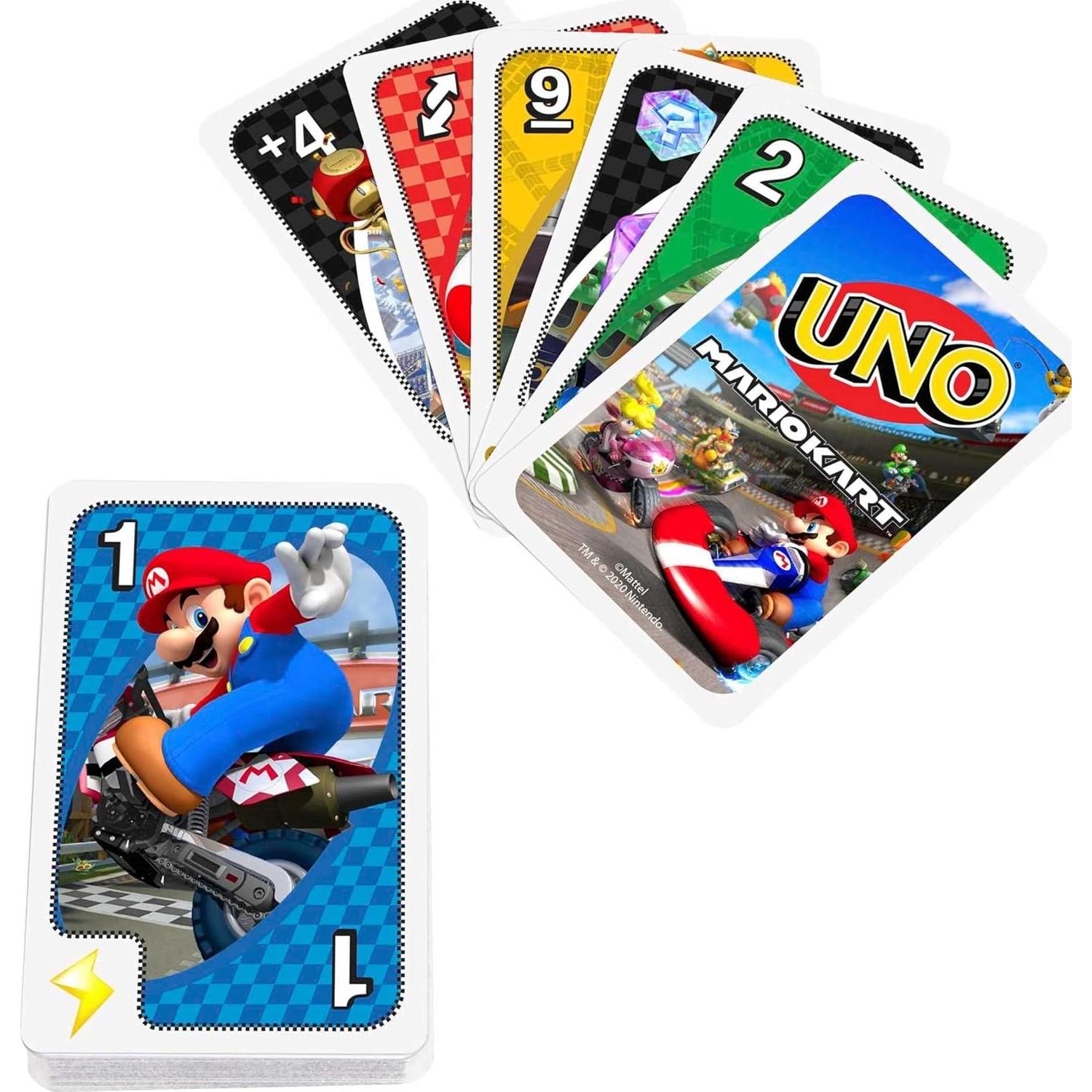 Juego de Cartas UNO Mario Kart Mattel - Edición Estándar para 2 a 10 Jugadores