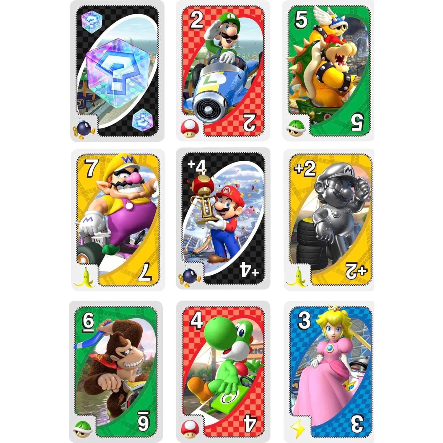 Juego de Cartas UNO Mario Kart Mattel - Edición Estándar para 2 a 10 Jugadores