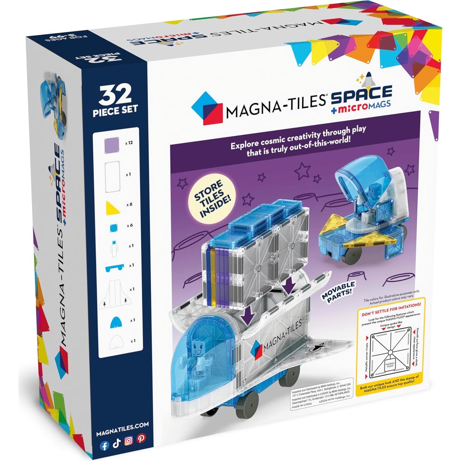 Set de Construcción Magnética MAGNA-TILES Espacio 32 Piezas