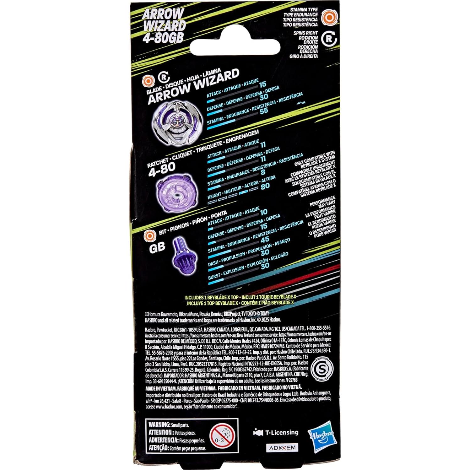 Beyblade X Arrow Wizard 4-80GB Top Resistencia Hasbro