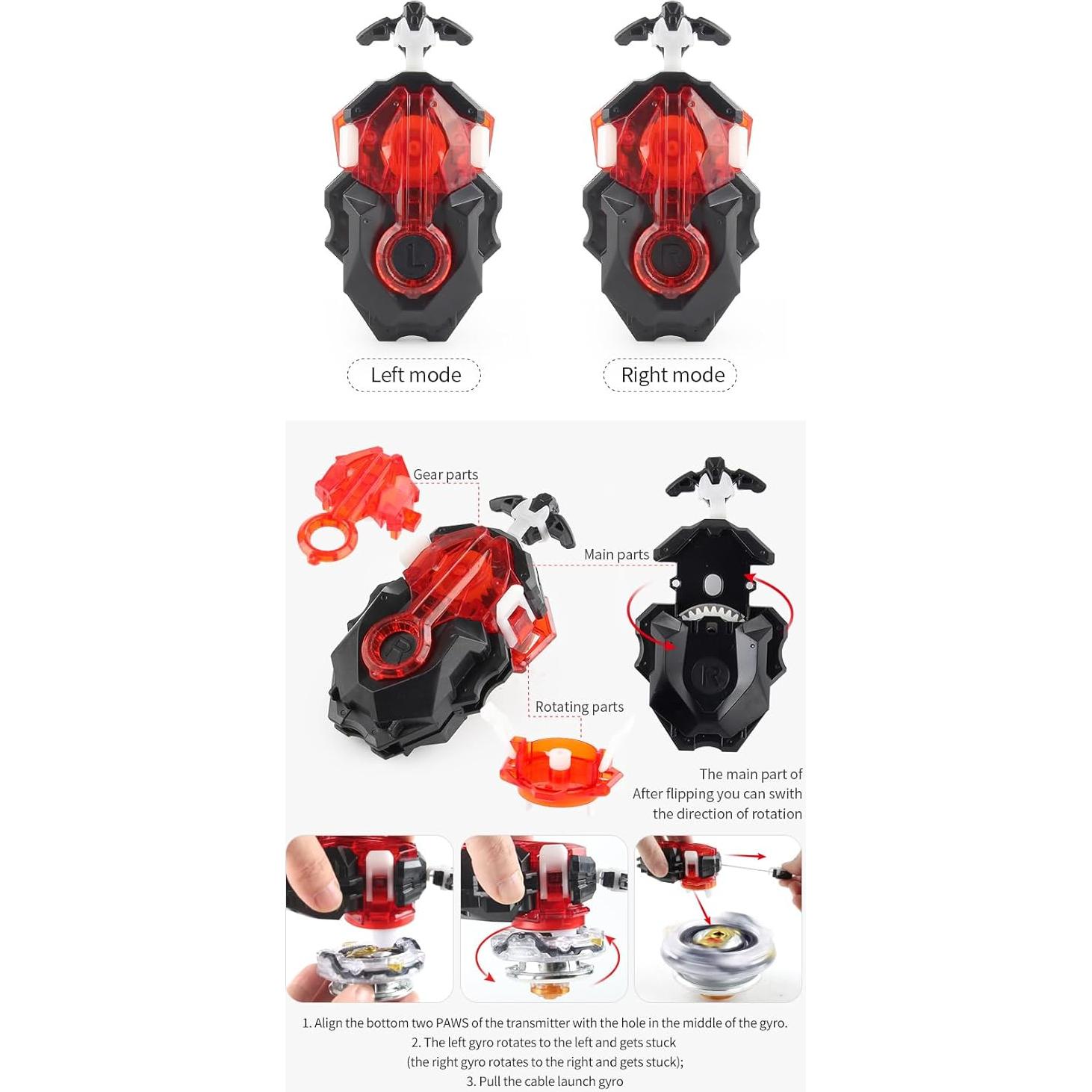 Juego de Peonzas de Combate Tabitgs con 12 Gyros y 2 Lanzadores