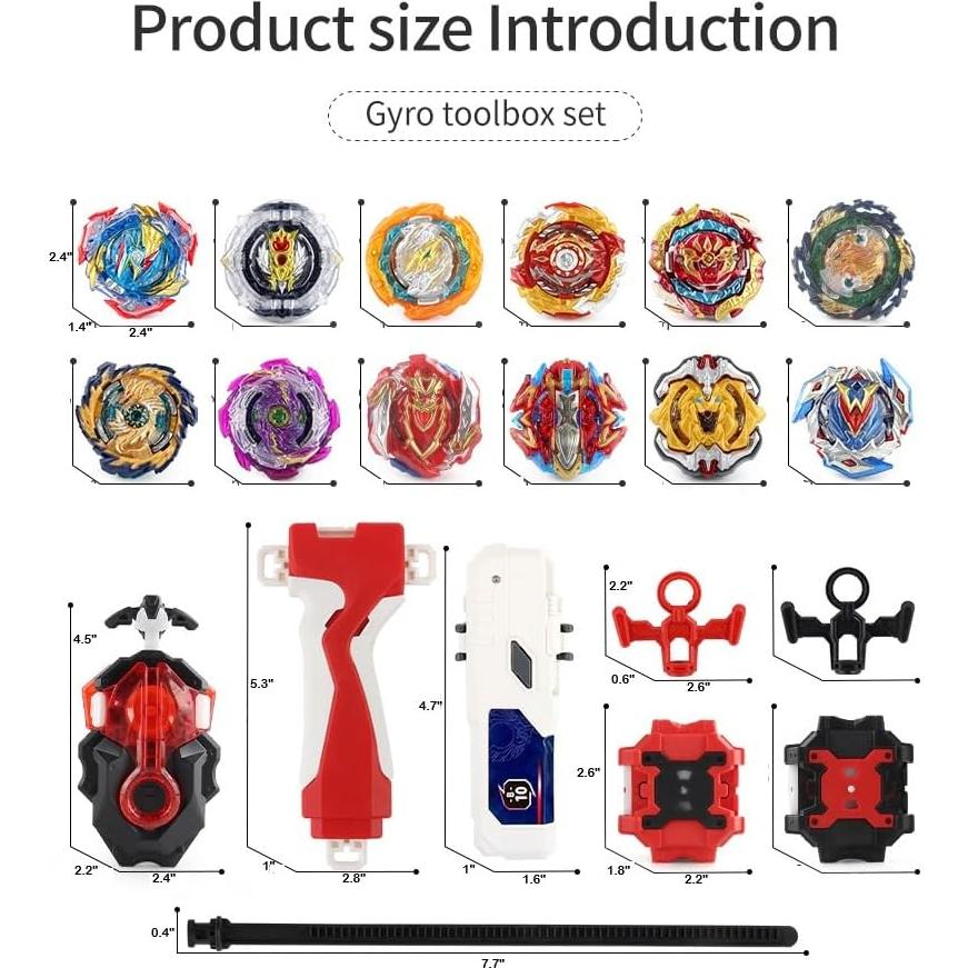 Juego de Peonzas de Combate Tabitgs con 12 Gyros y 2 Lanzadores