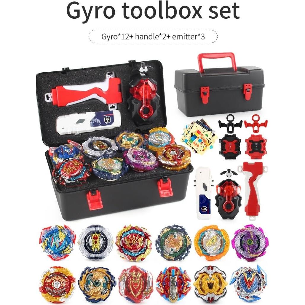 Juego de Peonzas de Combate Tabitgs con 12 Gyros y 2 Lanzadores