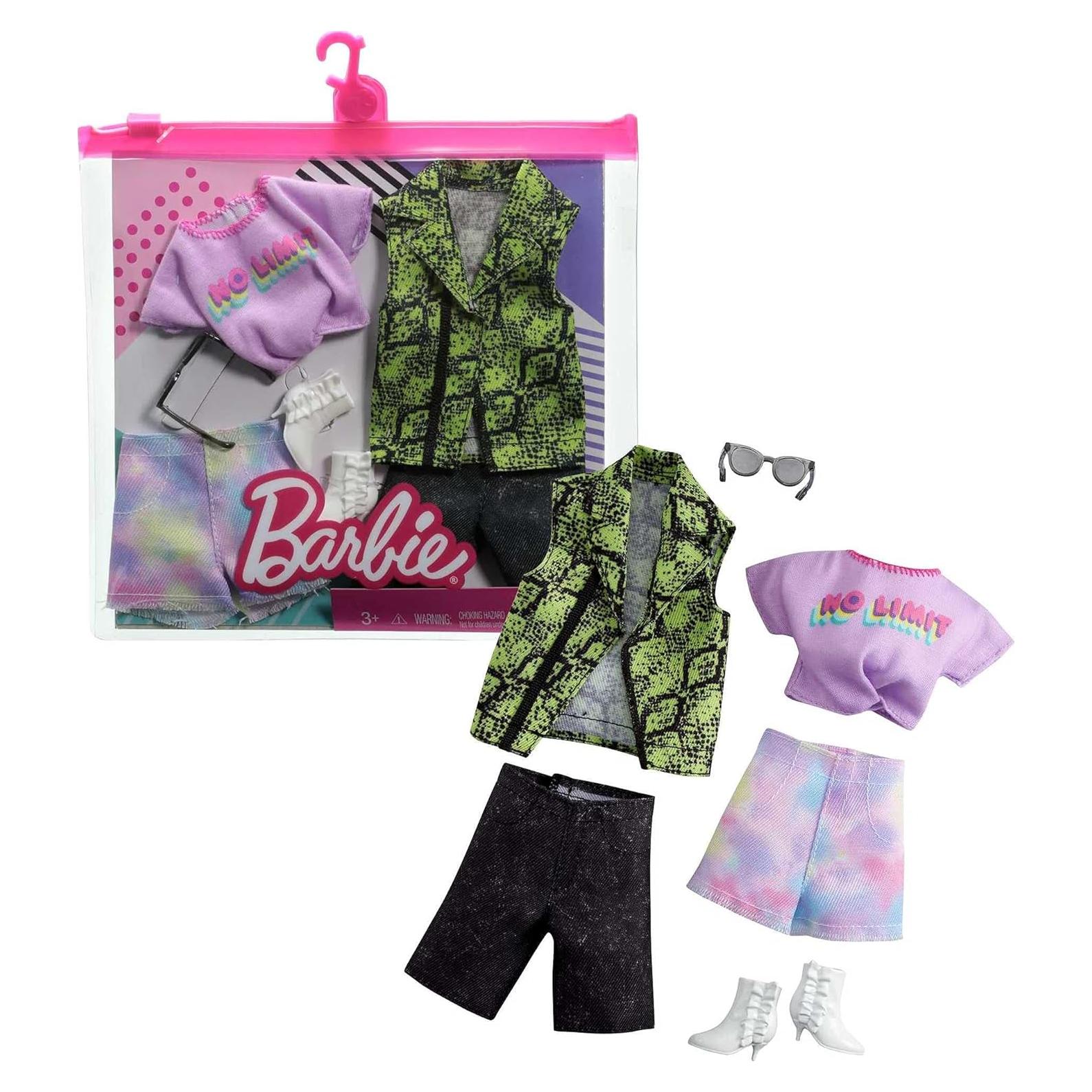 Paquete de moda Barbie y Ken con atuendo y accesorios