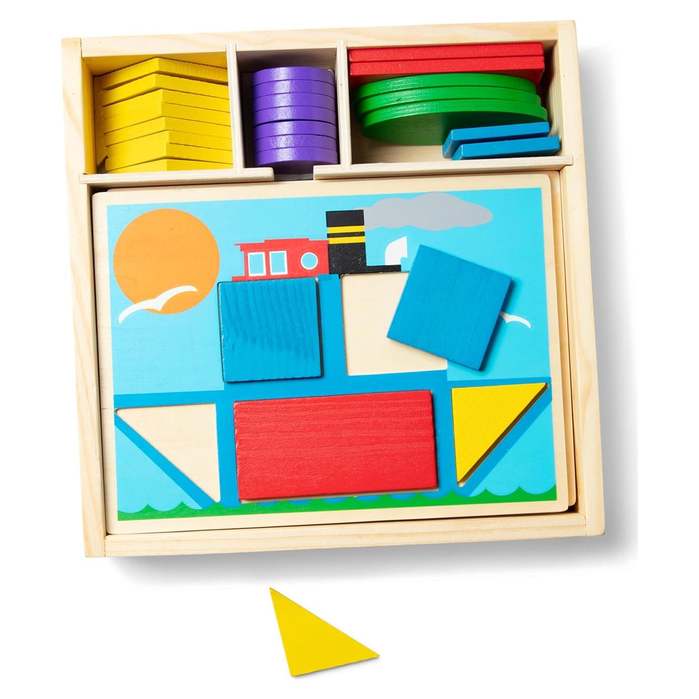 Bloques de Patrón de Madera Melissa & Doug 30 Piezas 5 Tableros