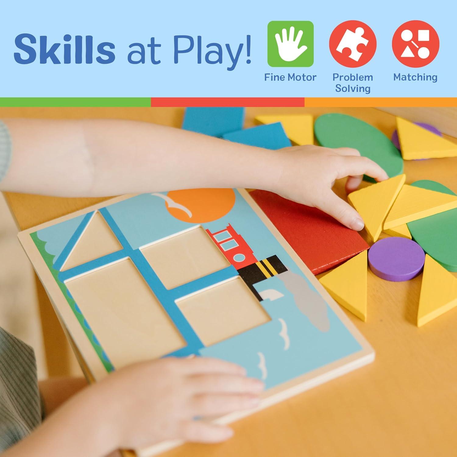 Bloques de Patrón de Madera Melissa & Doug 30 Piezas 5 Tableros