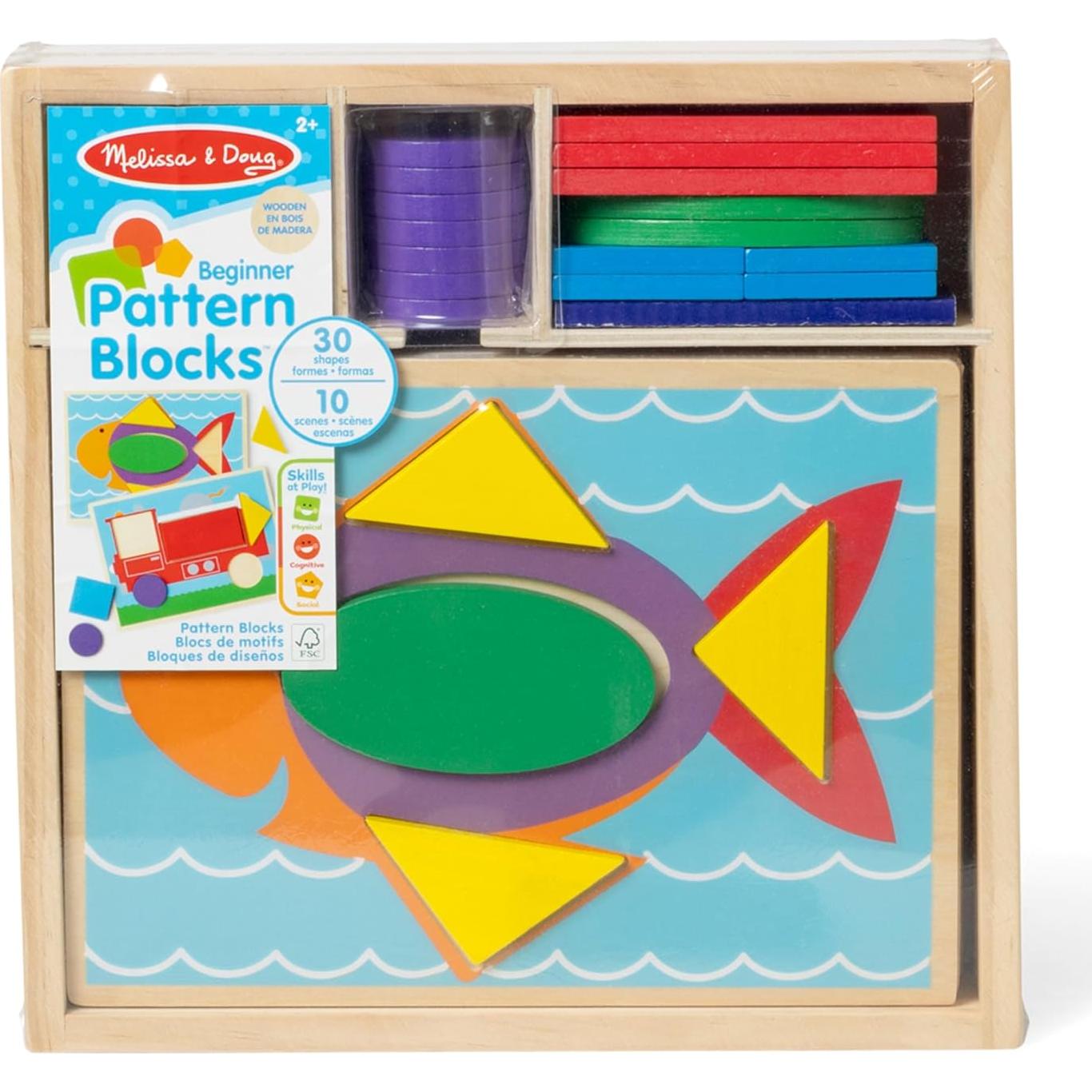 Bloques de Patrón de Madera Melissa & Doug 30 Piezas 5 Tableros