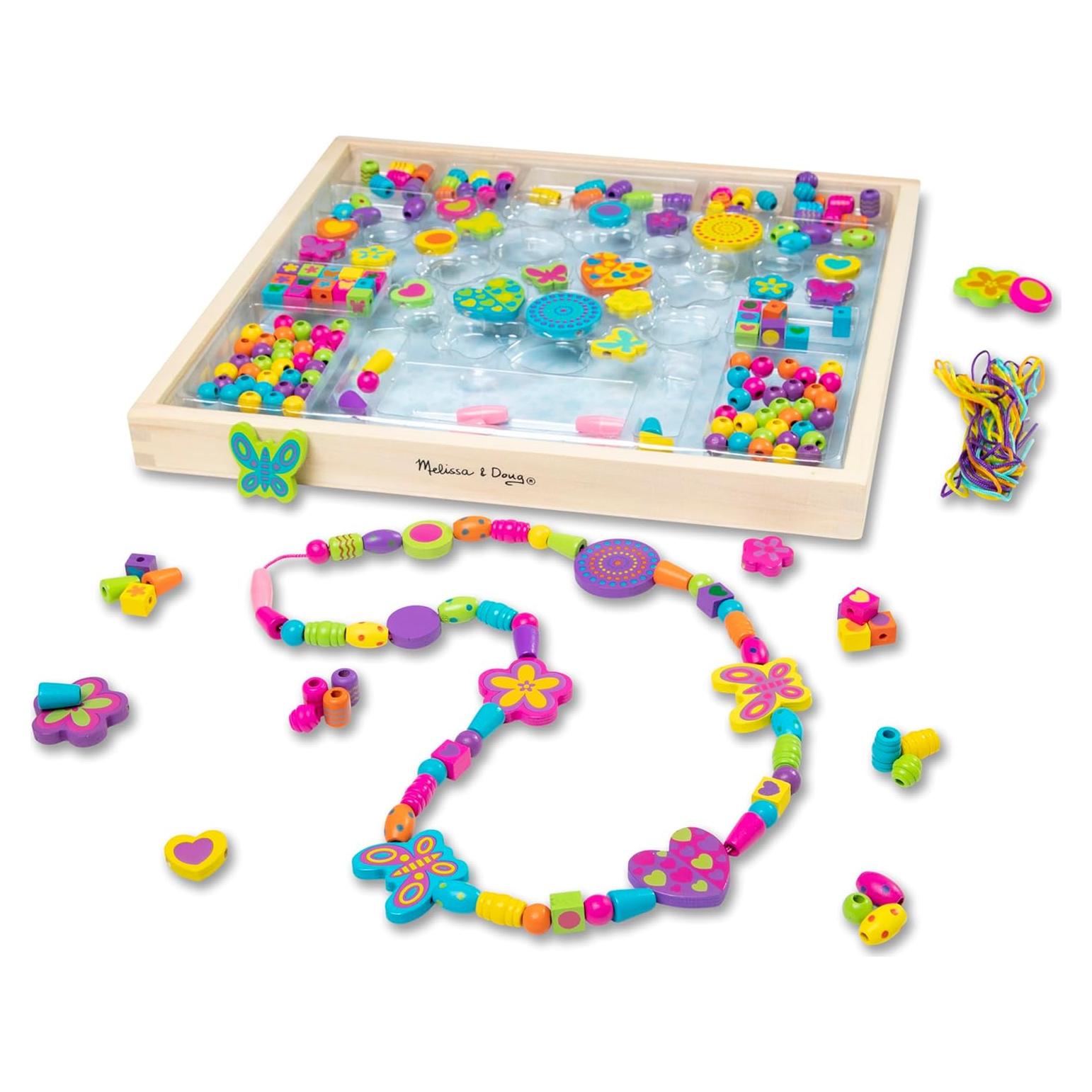 Conjunto de Joyería Melissa & Doug 220 Perlas de Madera