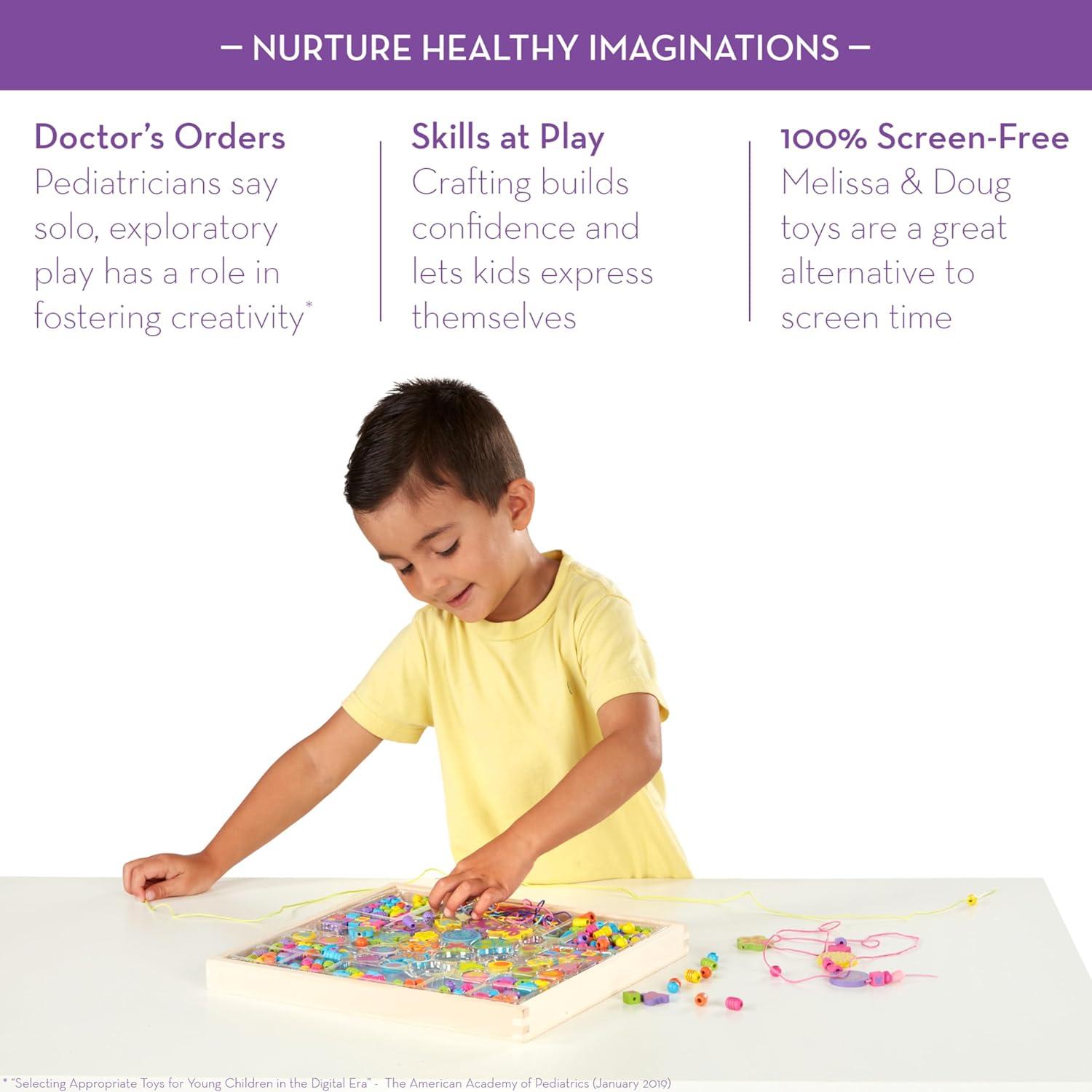 Conjunto de Joyería Melissa & Doug 220 Perlas de Madera