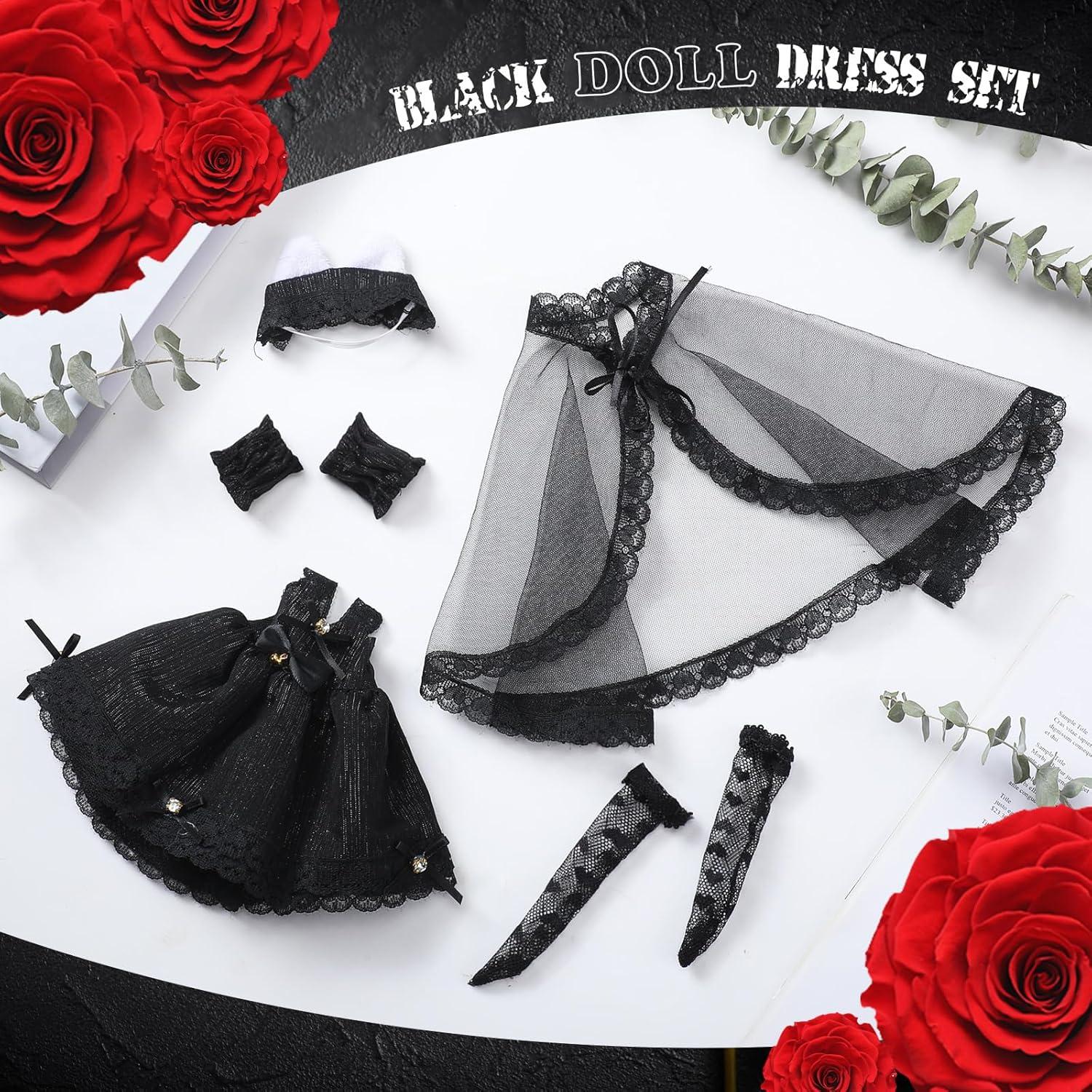 Conjunto de Ropa Gótica para Muñeca 30 cm Wettarn