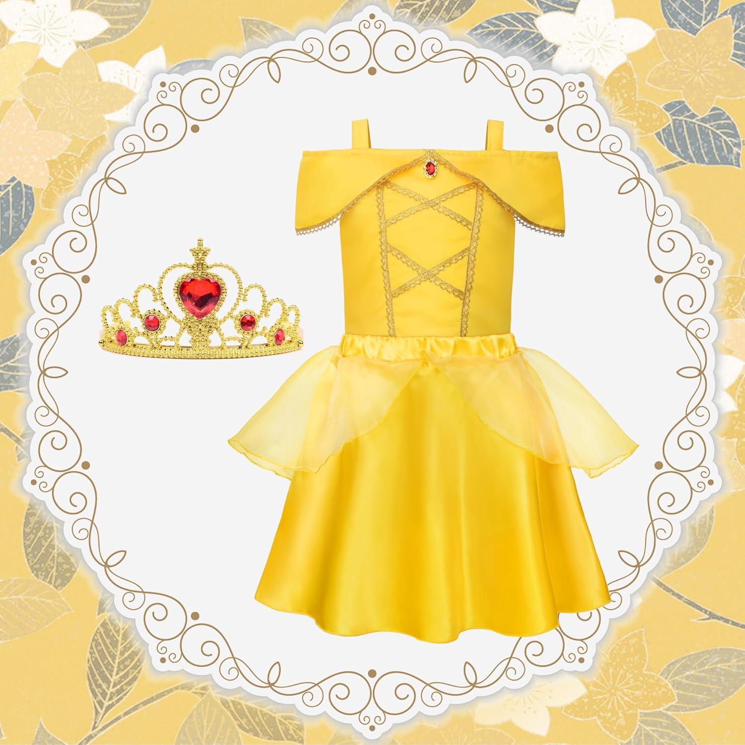 Vestido de Princesa ReliBeauty para Niñas 3-8 Años con Accesorios