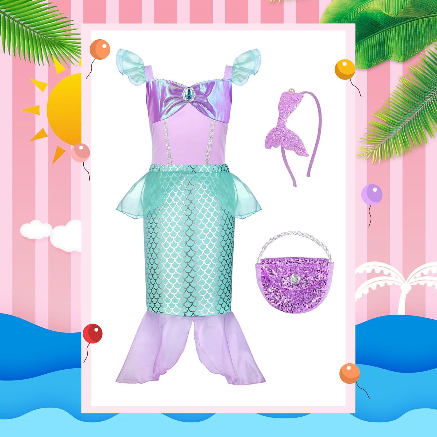 Vestido de Princesa ReliBeauty para Niñas 3-8 Años con Accesorios