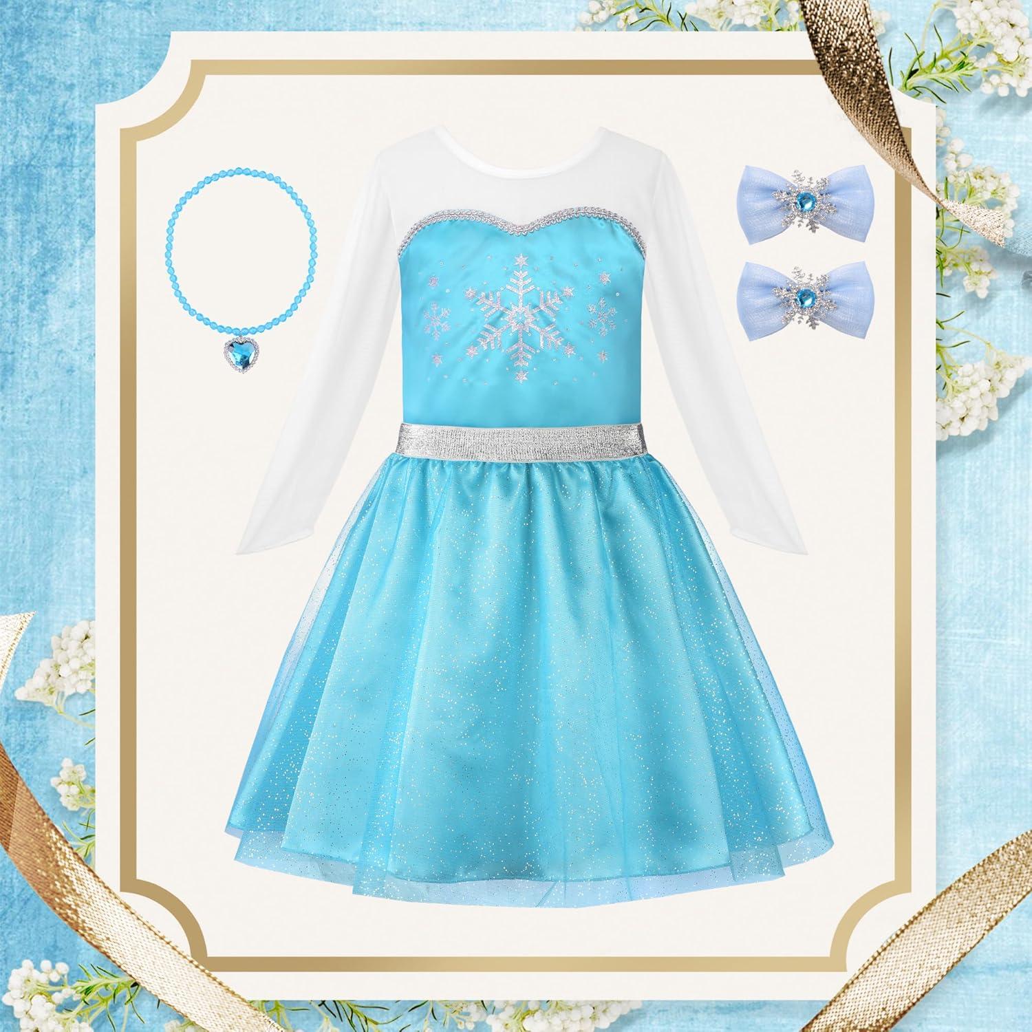 Vestido de Princesa ReliBeauty para Niñas 3-8 Años con Accesorios