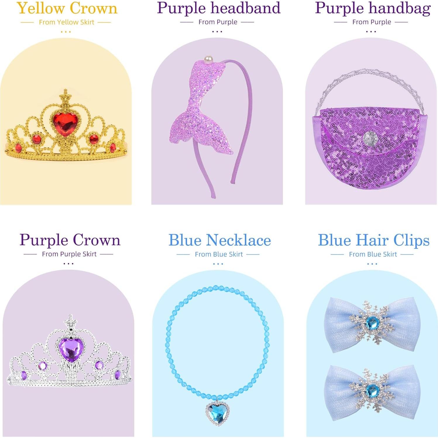 Vestido de Princesa ReliBeauty para Niñas 3-8 Años con Accesorios