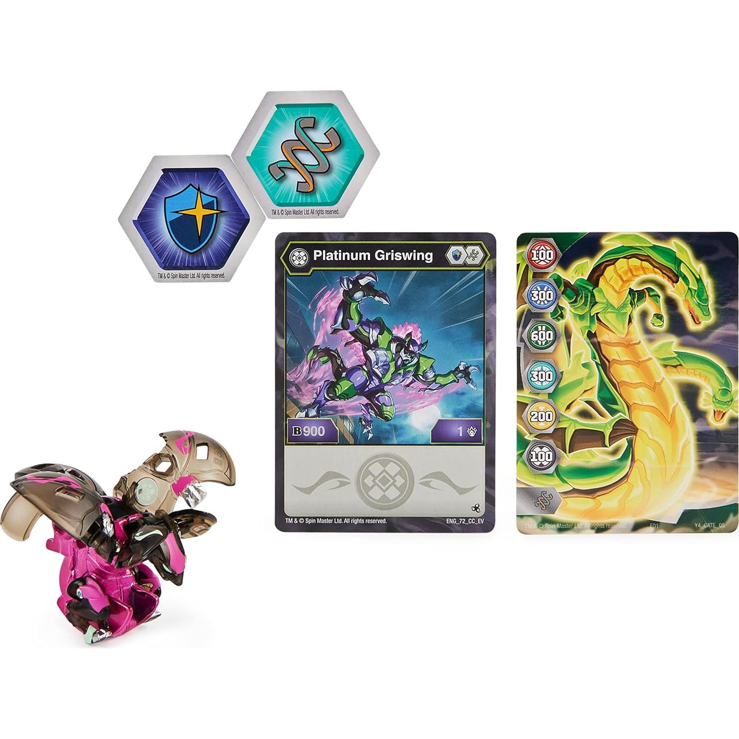 Bakugan Evolutions Platino Griswing - Juguete de Metal con 2 BakuCores