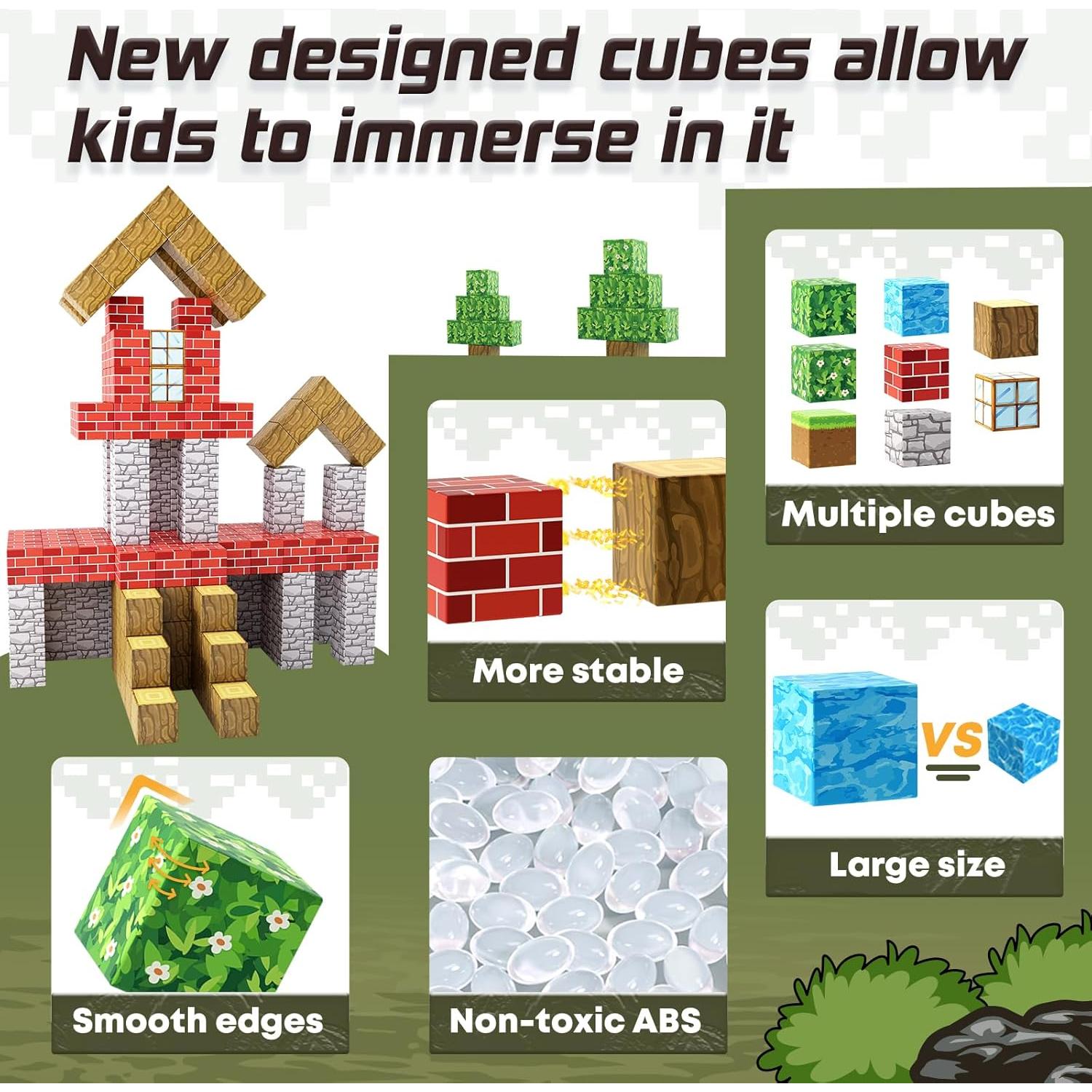 Set de 100 Bloques Magnéticos Toylogy para Niños 3+ Años