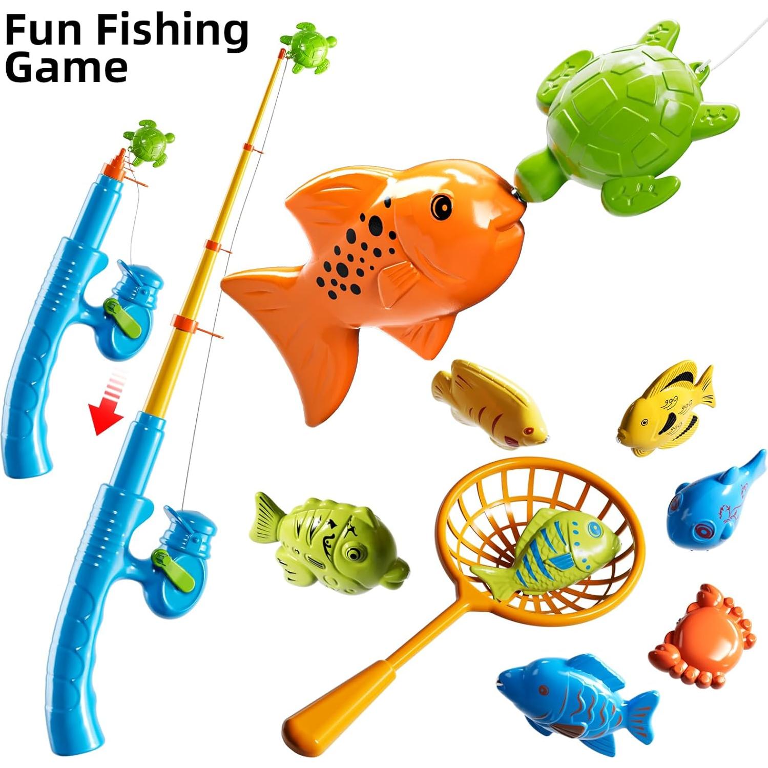 Juego de Pesca Magnética JUKUDAHU con Piscina Inflable 51 Peces