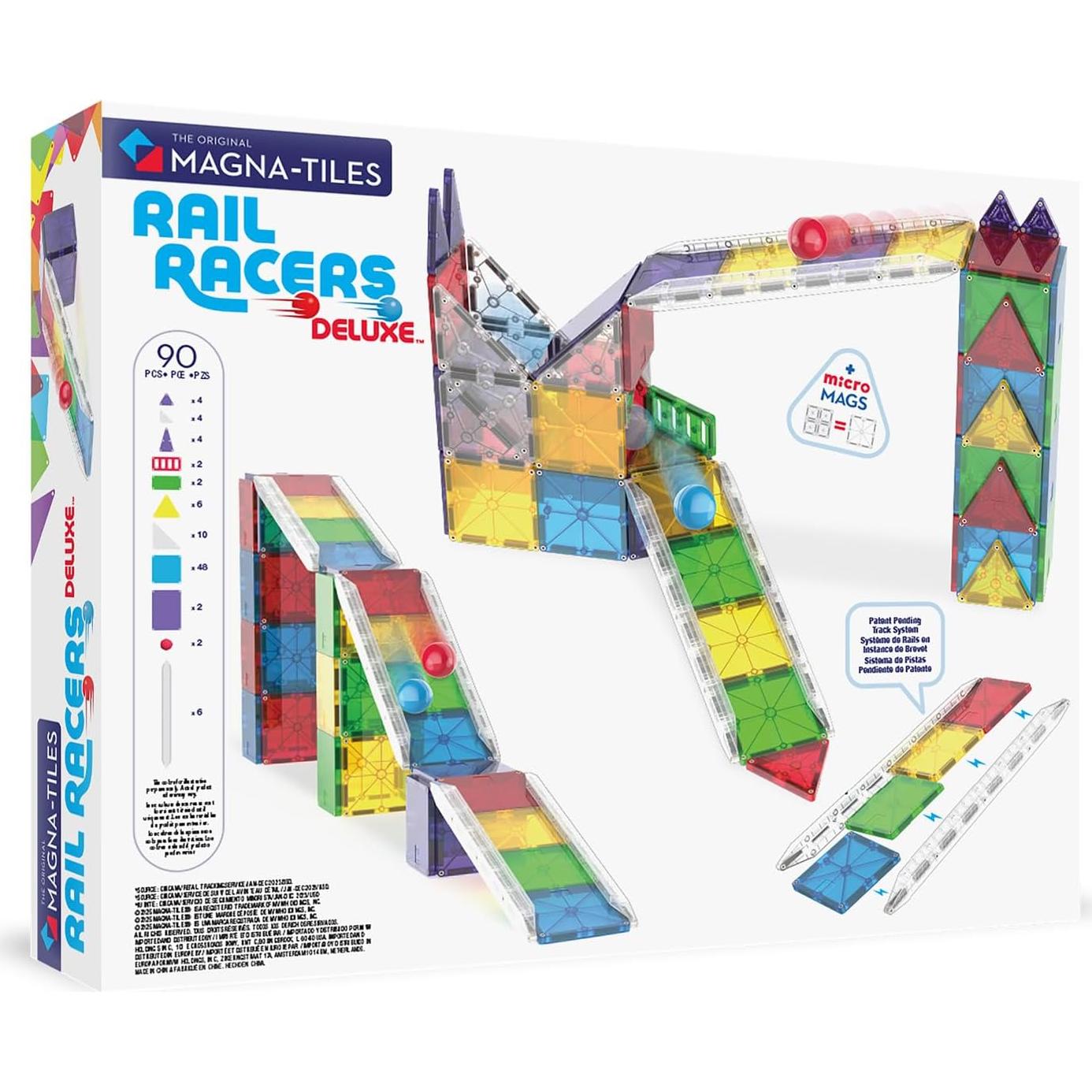 Set Deluxe de Construcción Magnética MAGNA-TILES Rail Racers 90 Piezas