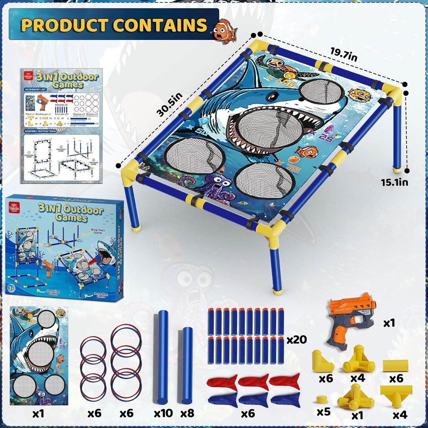 Juego de lanzamiento de bolsas de frijoles Lehoo Castle 3 en 1