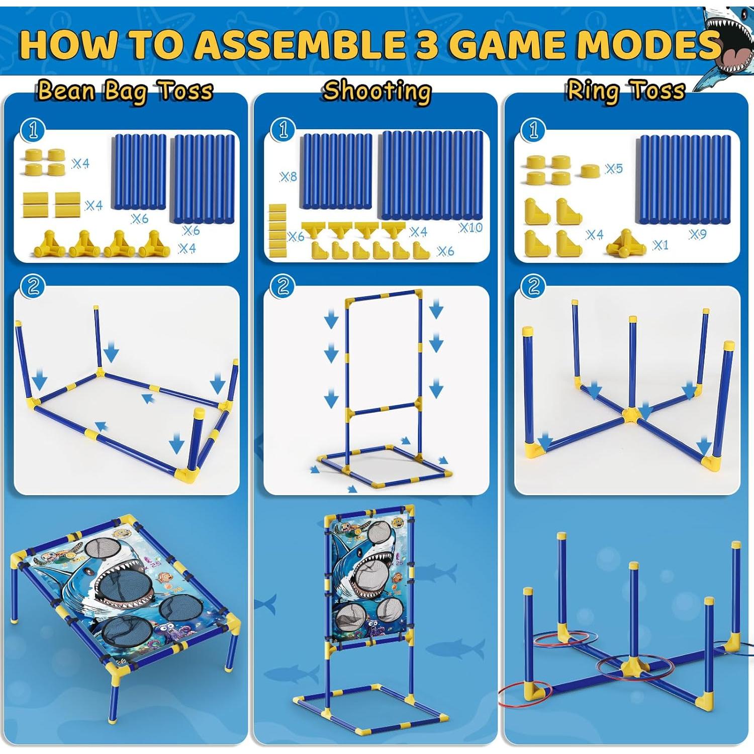 Juego de lanzamiento de bolsas de frijoles Lehoo Castle 3 en 1