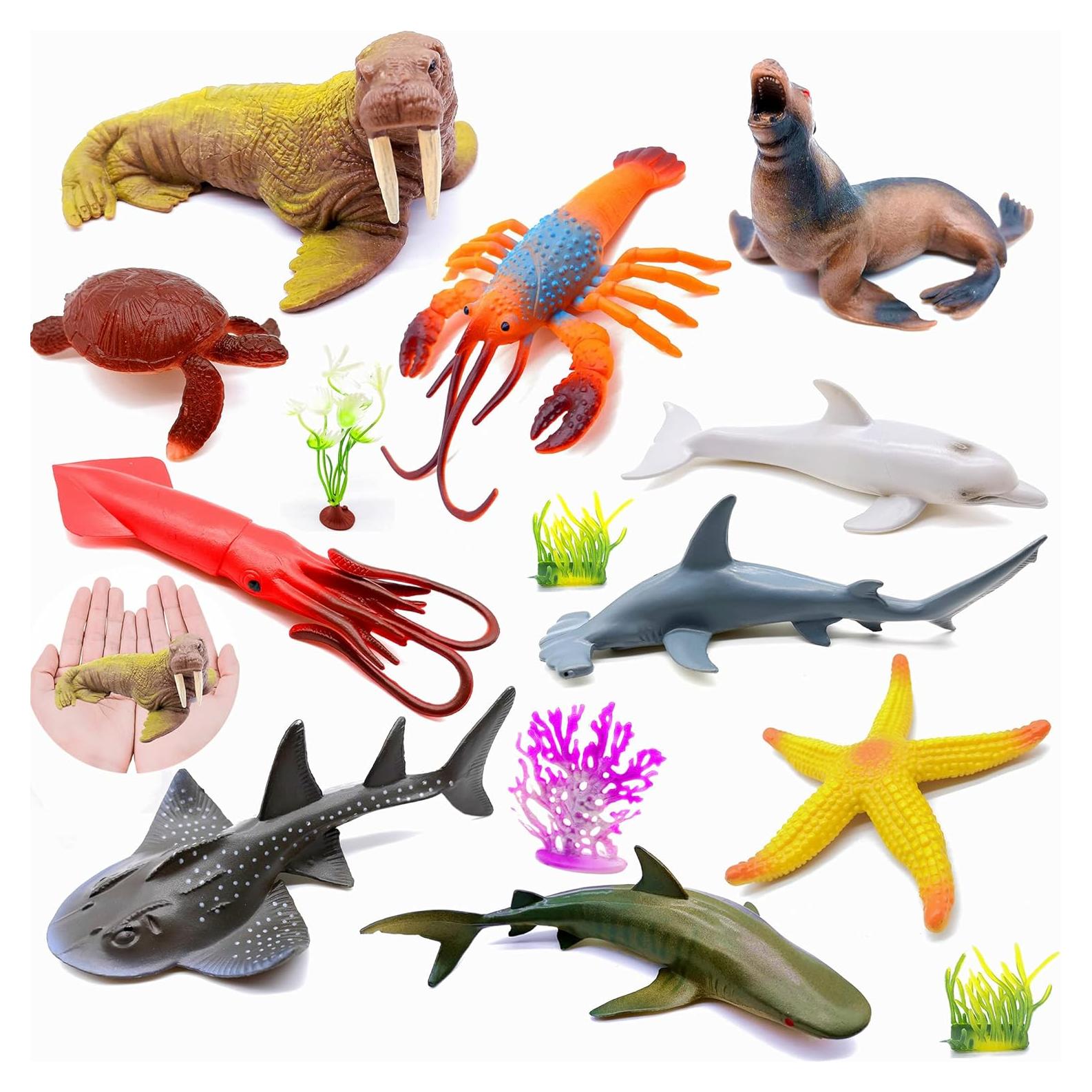 Figuras de Animales Marinos Guaishou - 10 Piezas PVC 10-15 cm