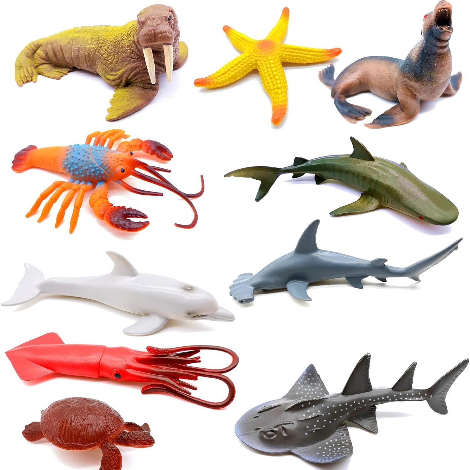 Figuras de Animales Marinos Guaishou - 10 Piezas PVC 10-15 cm