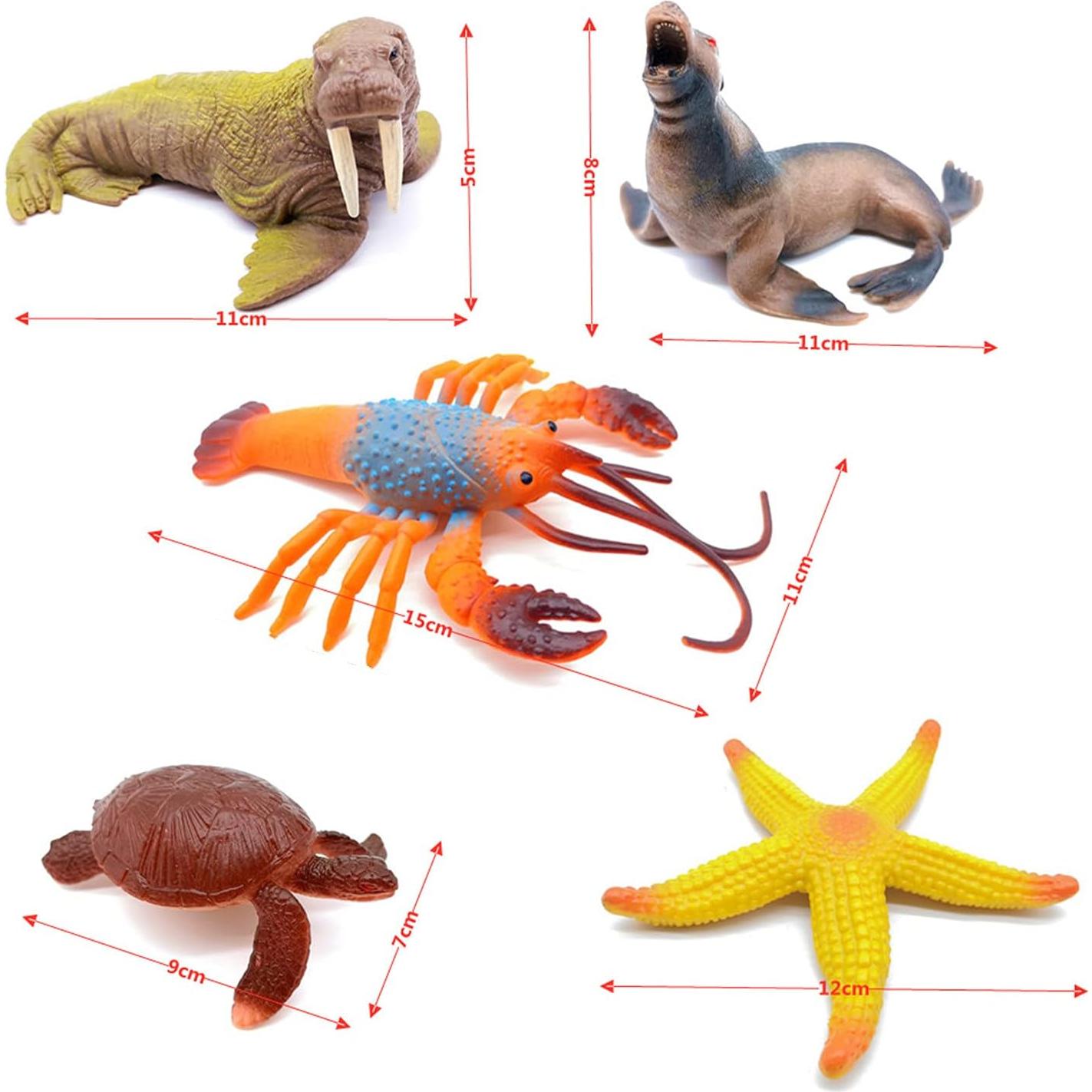 Figuras de Animales Marinos Guaishou - 10 Piezas PVC 10-15 cm