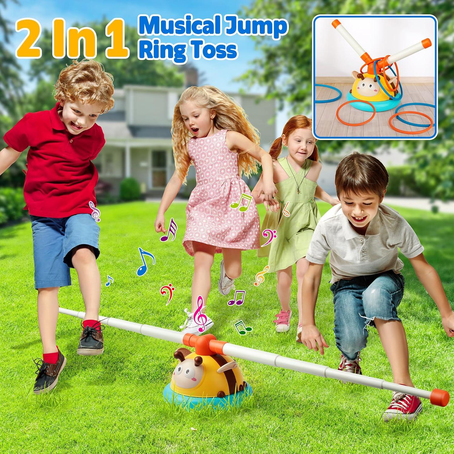 Juego de Anillos Musical 2-en-1 Billeeit para Niños 3-8 Años