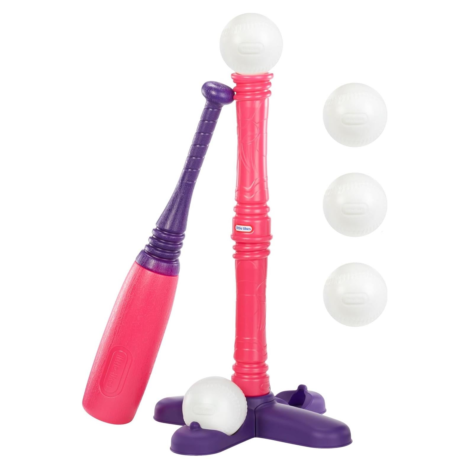 Conjunto T-Ball Little Tikes Rosa con 5 Pelotas para Niños