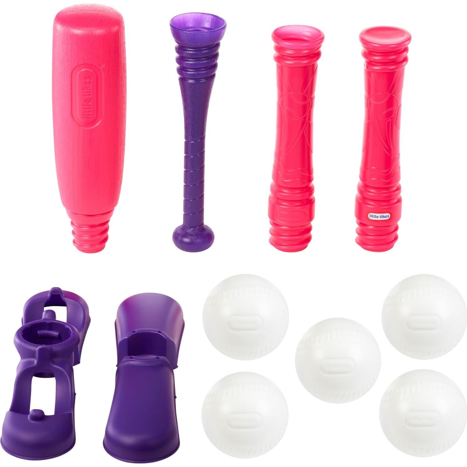 Conjunto T-Ball Little Tikes Rosa con 5 Pelotas para Niños