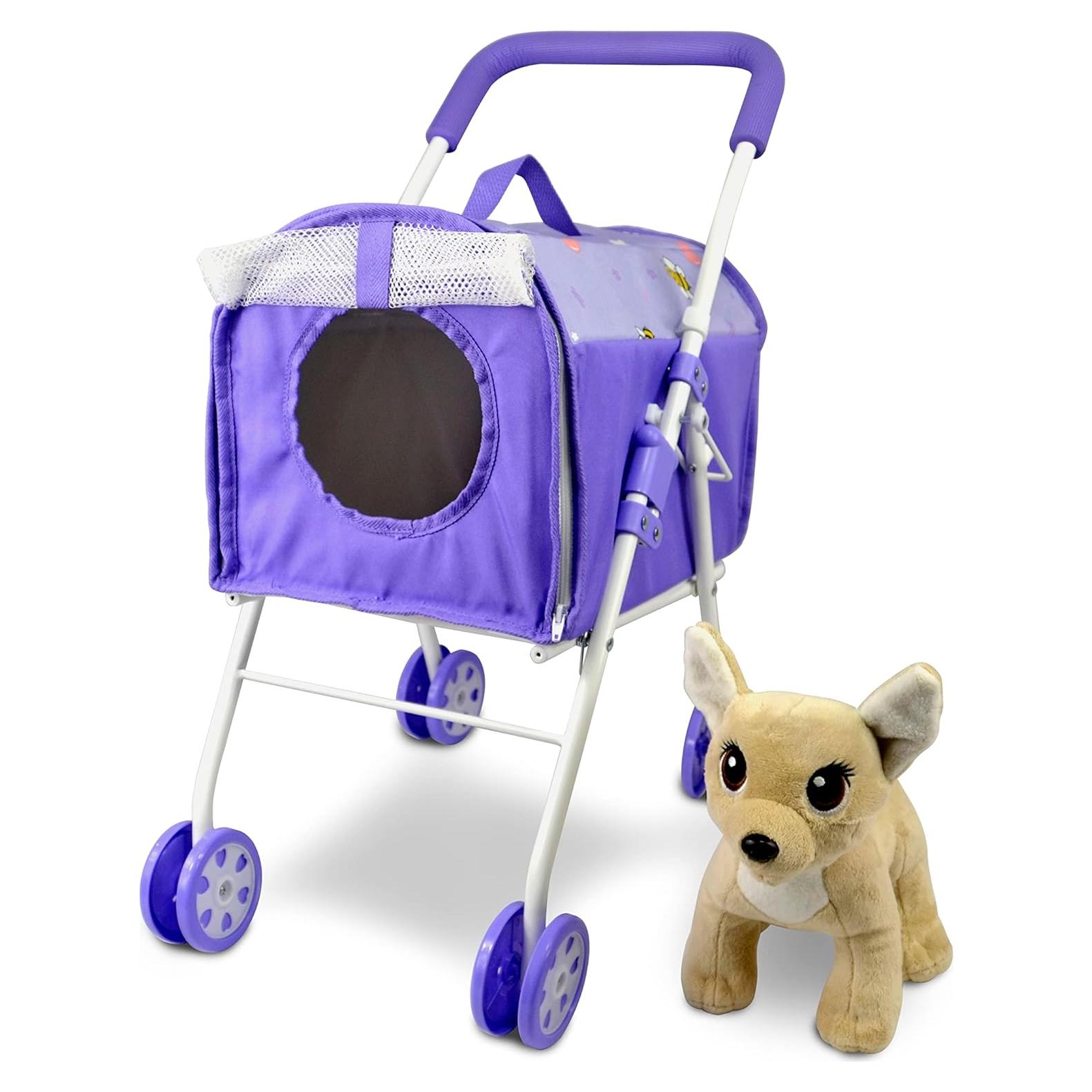 Carrito de Mascotas ANIVIA con Juguete de Perro Púrpura
