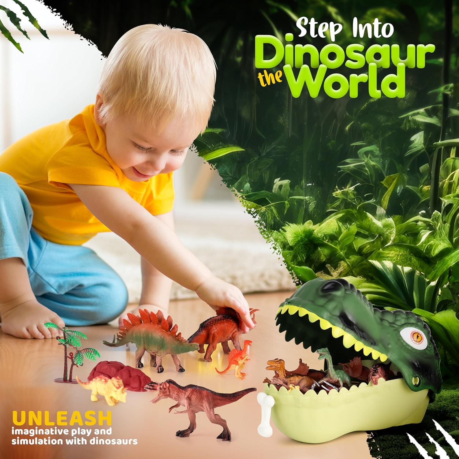 Set de Juguetes de Dinosaurios FINcredible - 47 Piezas para Niños 3-7 Años