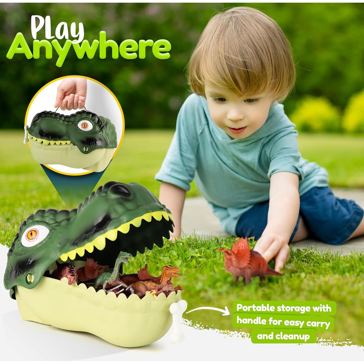 Set de Juguetes de Dinosaurios FINcredible - 47 Piezas para Niños 3-7 Años