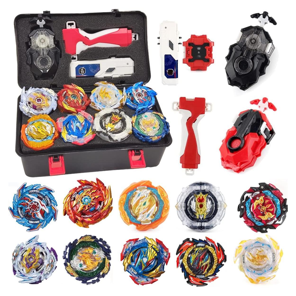 Conjunto de Juguetes Giroscopio Bey Battling Top Burst 10 Tops 3 Lanzadores