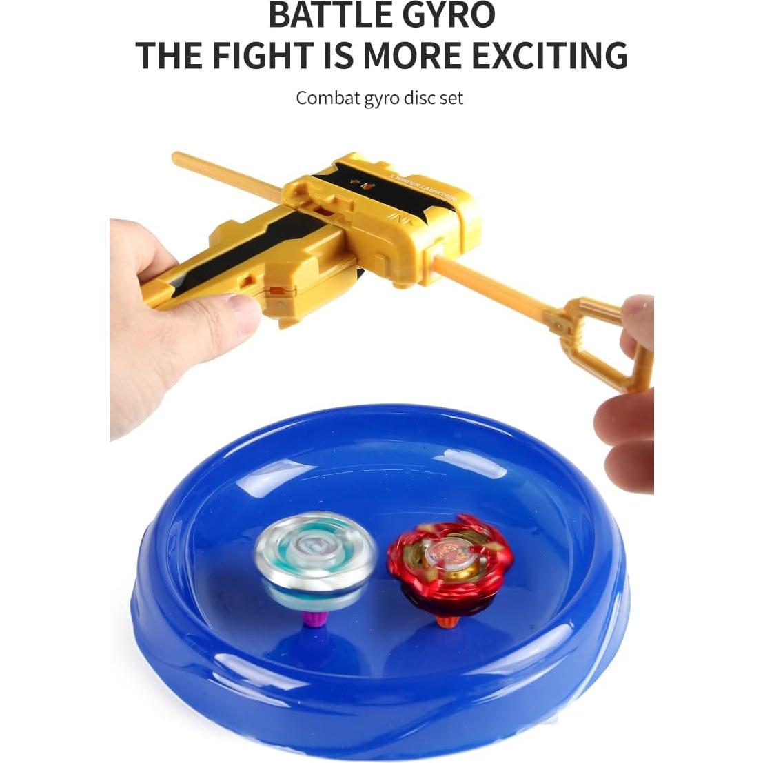 Conjunto de Batalla Juguete Hityblty 4 Trompos Giratorios