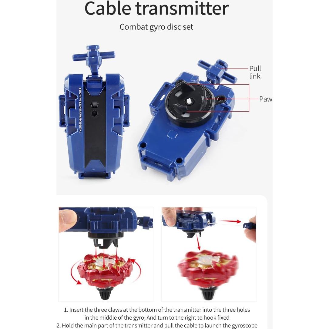 Conjunto de Batalla Juguete Hityblty 4 Trompos Giratorios