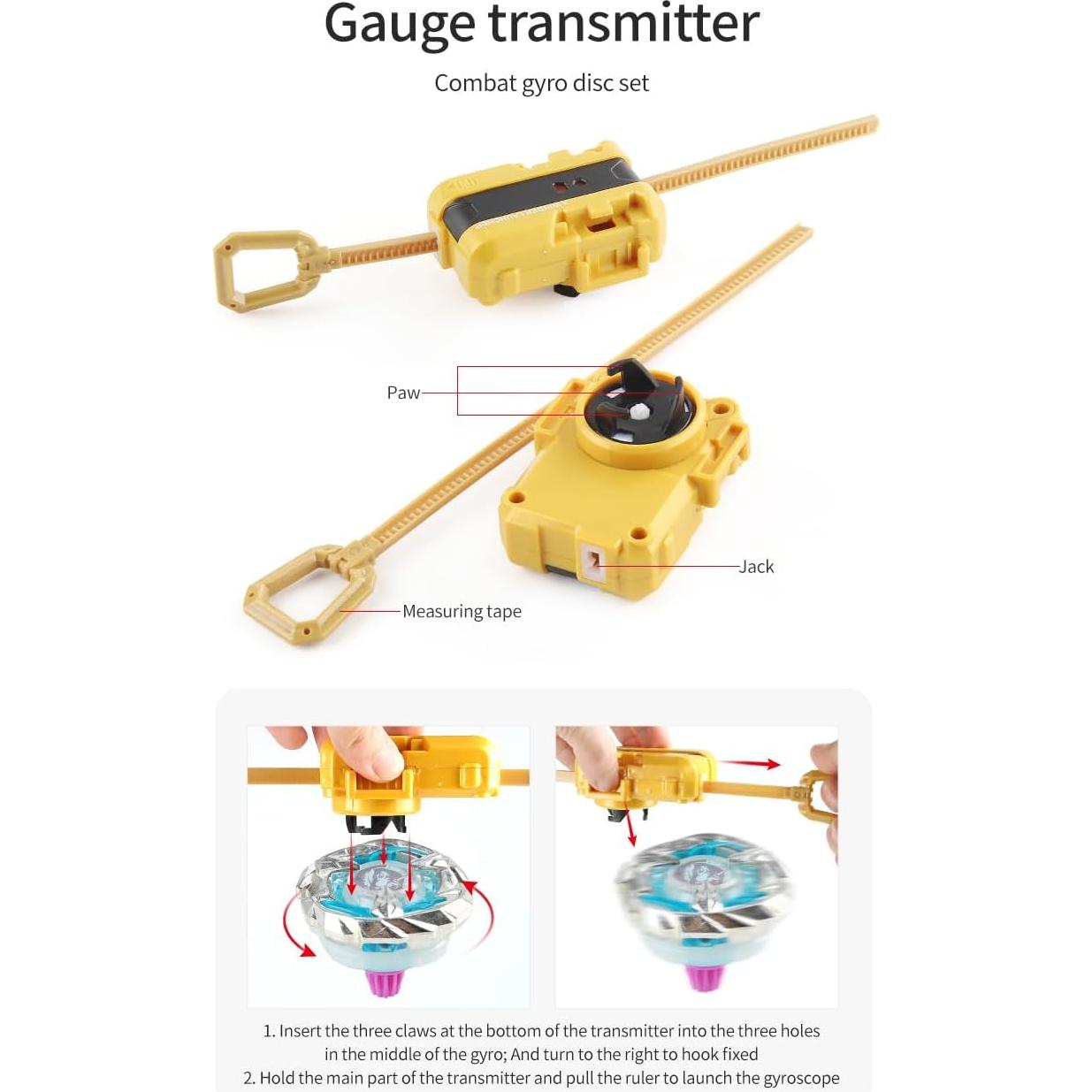 Conjunto de Batalla Juguete Hityblty 4 Trompos Giratorios