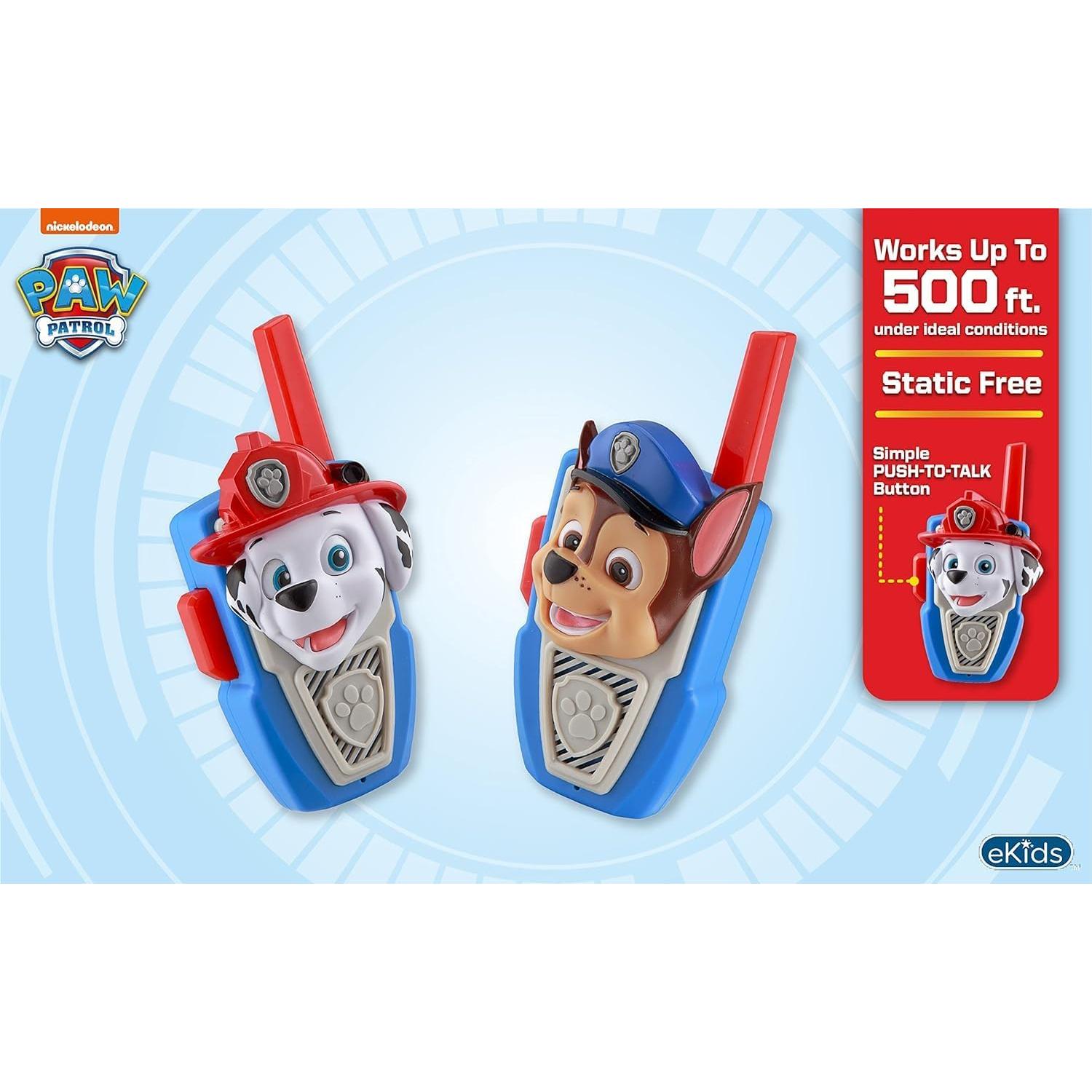 Walkie Talkies Paw Patrol eKids para Niños - 2 Unidades